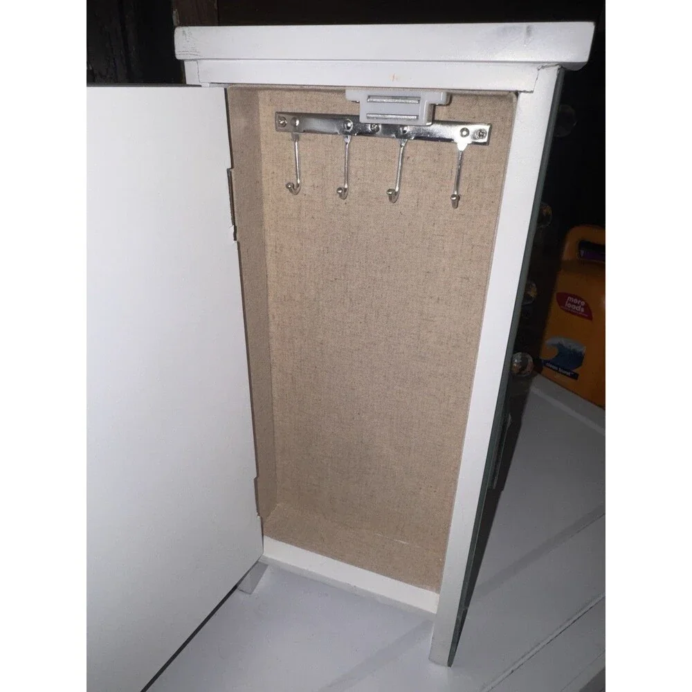 Hollywood Regency Mirrored Tabletop Jewelry Box & Vanity Armoire